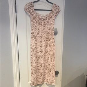 Lush Pink Floral Midi Dress